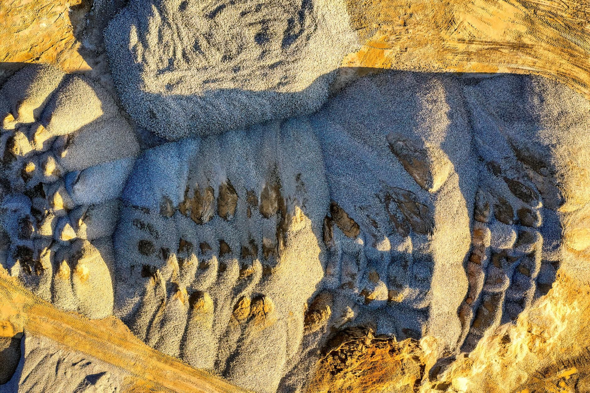 A stunning aerial view of natural rock formations in Rochester, MN gravel quarry.